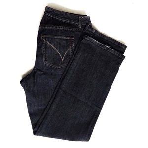Venezia Yellow Square Dark Wash Jeans Sz:3 Avg.